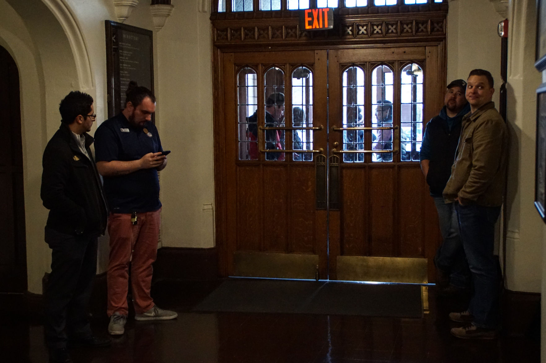 Student Affairs door guards